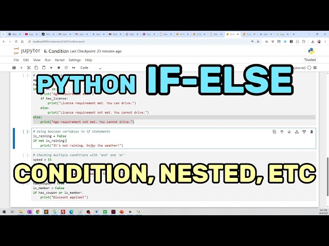Learn Python #6 : IF Statements – Conditions, Booleans, Nested IF, and more