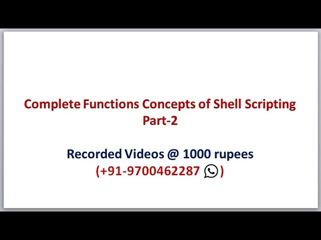 Complete Functions Concepts of Shell Scripting  | Functions of Shell scripting Part-2