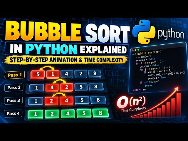 Bubble Sort in Python Explained: Step-by-Step Animation & Time Complexity