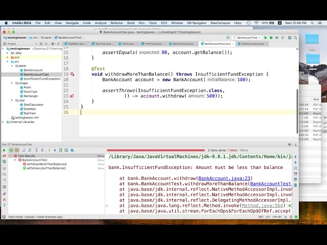 [Java Testing 5] jUnit Test Throwing Exception