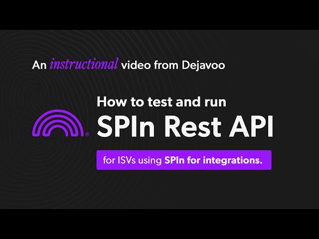 How to Test and Run SPIn REST API