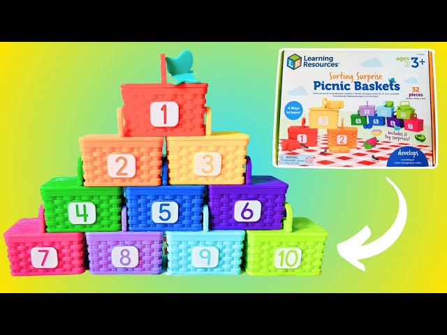 ASMR | Unbox Learning Resources Toys! Unboxing Sorting Surprise Picnic Baskets & Mini Food #asmrtoys
