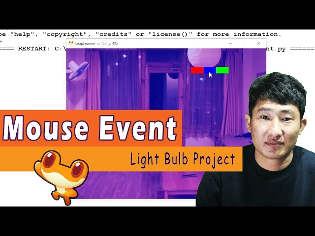 How to use mouse on_press event in pyleap | Light bulb project