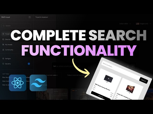 React JS Search Functionality Tutorial 2026 | Product Search with Auto-Suggest & Filter
