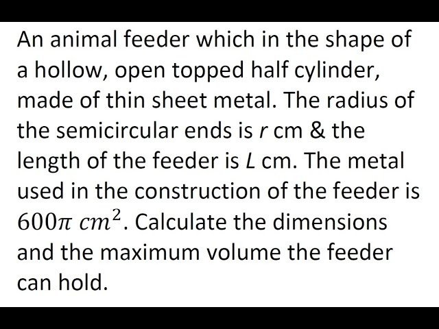 Optimization Question - Animal Feeder