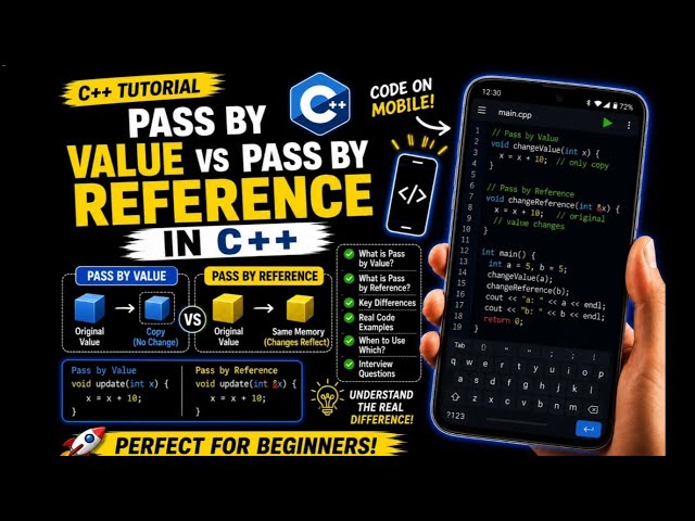 Pass by Value vs Pass by Reference in C++ (Finally Explained!) | Beginner Friendly | Hindi