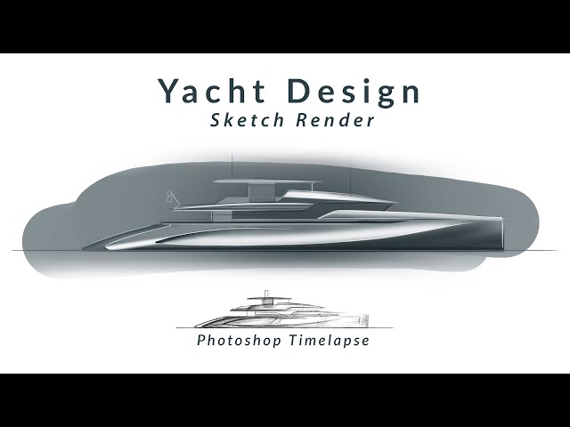 Yacht Design Sketch Render #sketch #photoshop #yachtdesign #yachtdesignsketch #render