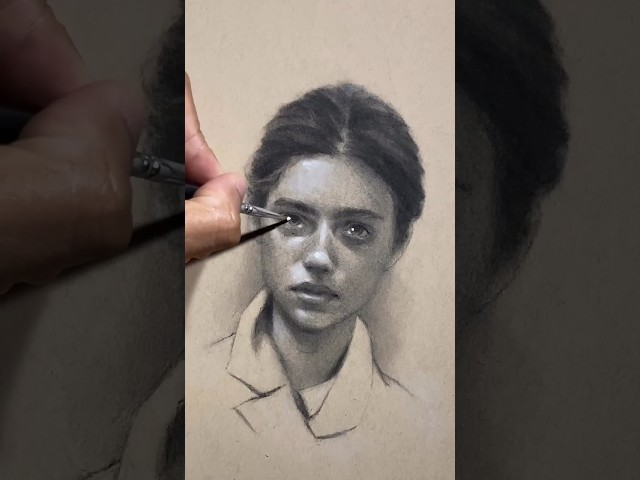 Draw realistic portraits FAST by using this method! #shorts