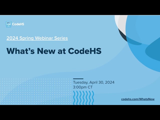 Whats New at CodeHS