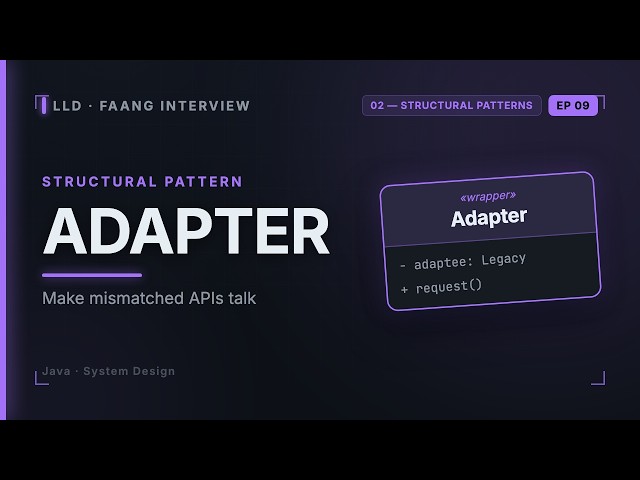 Adapter Pattern in Java | Wrap Legacy Code & Bridge Interfaces | LLD Interview | Low Level Design