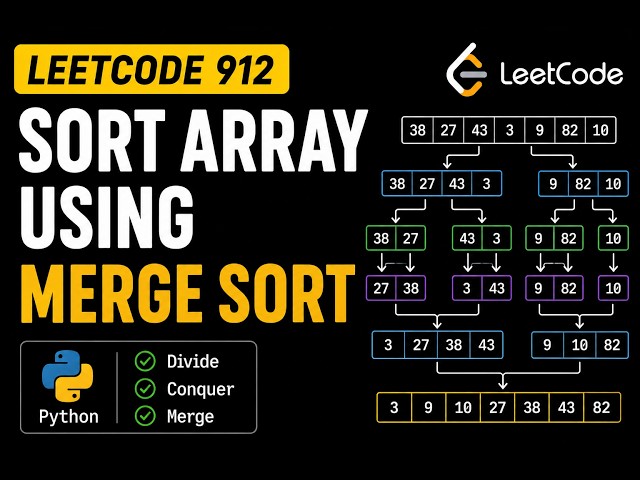 LeetCode 912: Sort an Array Explained Step by Step | Merge Sort Algorithm in Python