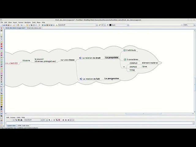 Droit des biens en mind map
