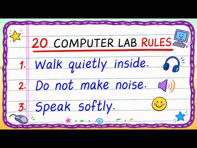 Computer Lab Rules | 20 Computer Lab Rules | Computer Lab Rules and Regulations