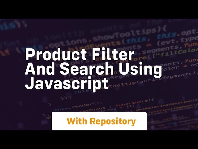 Product filter and search using javascript