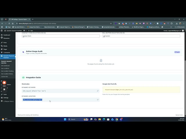 How To Setup and install Dynamic Keyword insertion Wordpress Plugin