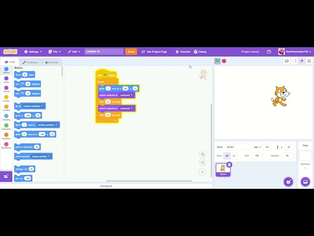 A fun guide on how to animate you're charecter on scratch.