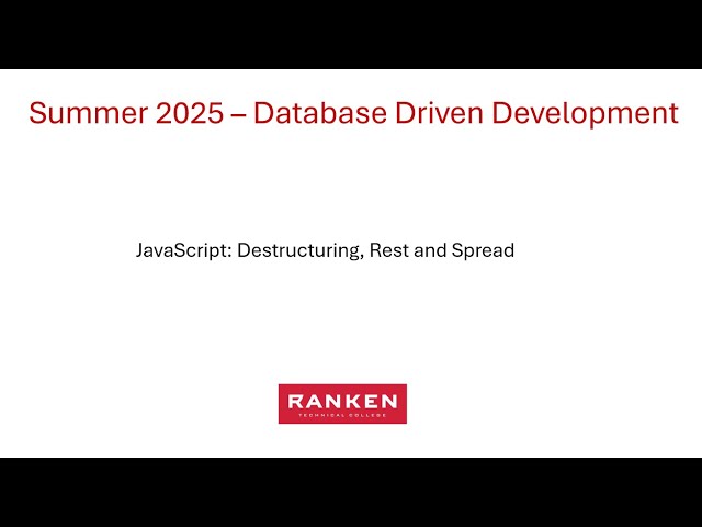 JavaScript: Destructuring, Rest and Spread