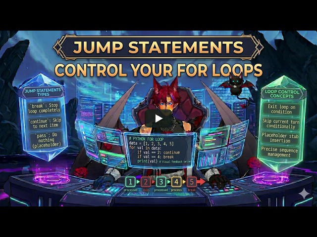 jump statements for loop -  python - class 12 - CBSE syllabus