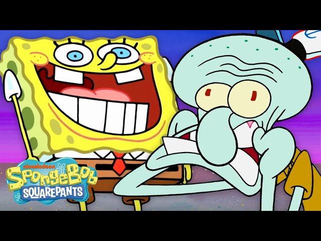 Squidward Wishing SpongeBob Would BE QUIET for 60 Minutes Straight | SpongeBob
