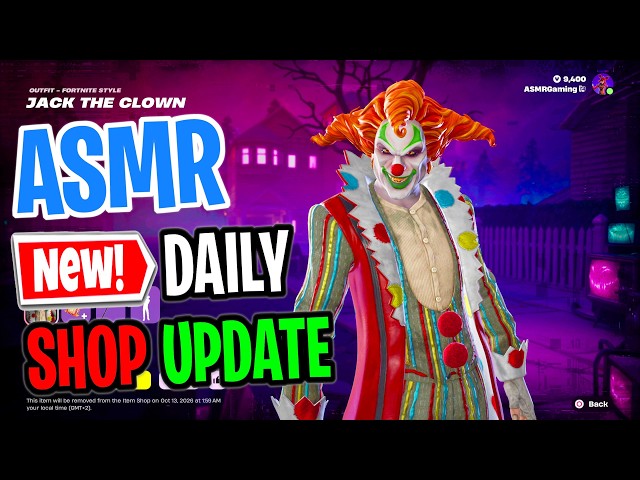 ASMR Fortnite Shop NEW Jack the Clown Skin! Daily Update Today 🎮🎧 Whispering 😴💤