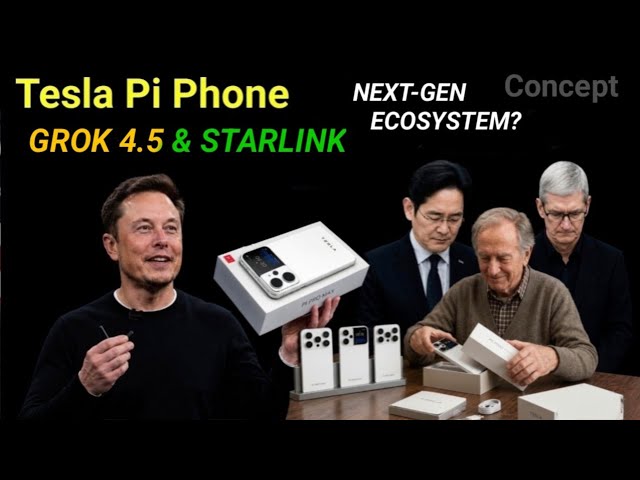 Tesla Pi Phone & Starlink: Will Grok 4.5 AI & Neuralink Change Smartphones? Concept