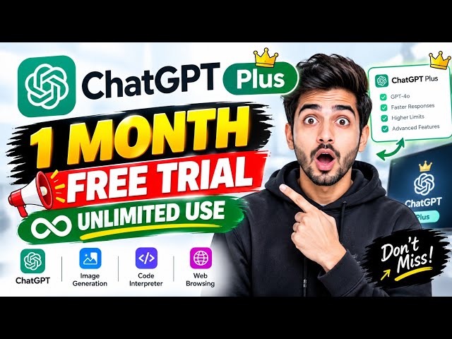 how to get chatgpt plus for free| 1 month | chatgpt plus 1 month free trial 2026