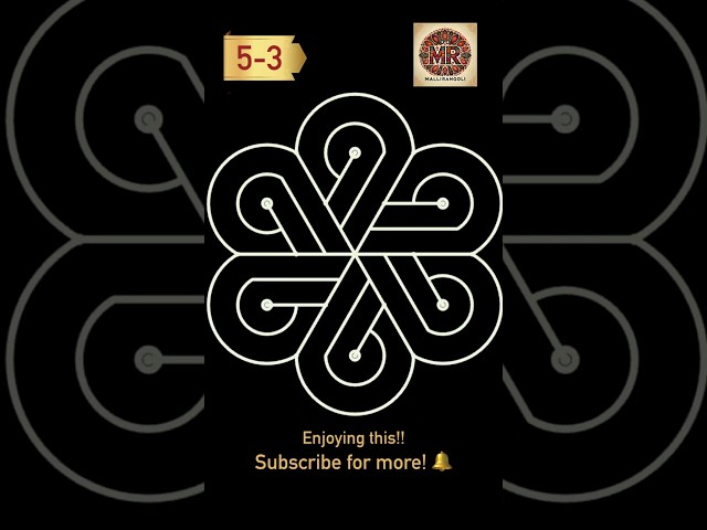 Circular Star Kolam with 5-3 Dots | Mesmerizing Rangoli