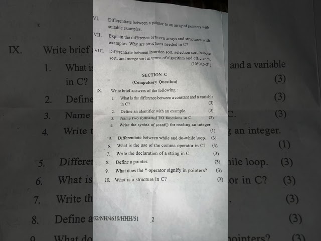 Problem solving with c (BA2nd) #2026 #punjabiuniversitypatiala #paper