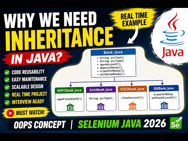 259. Why we have to implement inheritance in Java (Selenium Java 2026)