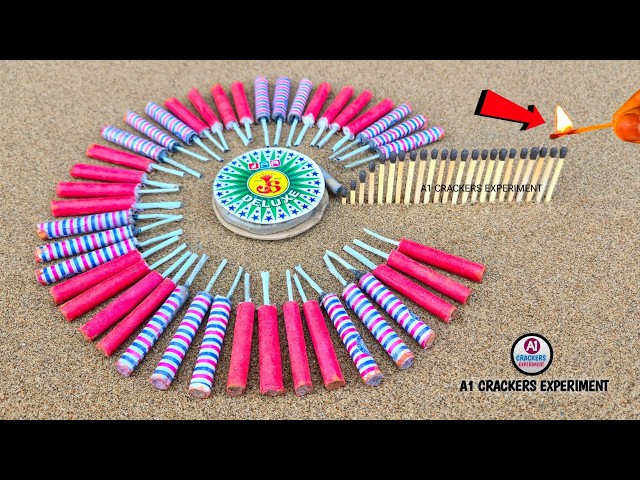 Plenty Two Colours Bijali Crackers And Chakri Vs Matchstick Chain Reaction Dominos 😱|