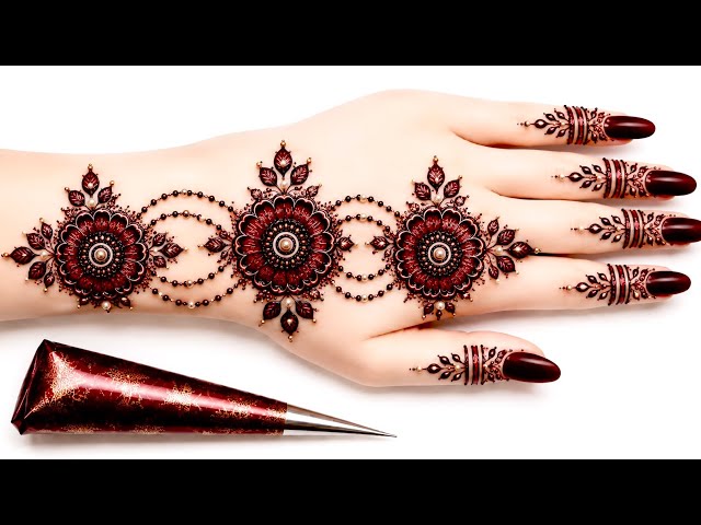 Very simple unique style mehndi design for back hand | new easy mehndi design 2026 | mehandi designs
