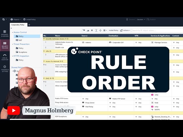 Check Point R81.X - Crash Course - SmartConsole Part1 - Rule order