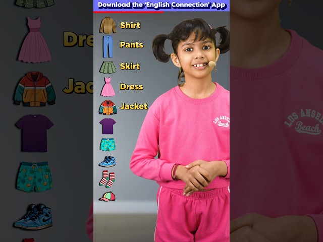 10 Types of Clothes👗 in English, Learn with Adi, Kids English Words, Adi Keshari Connection #shorts