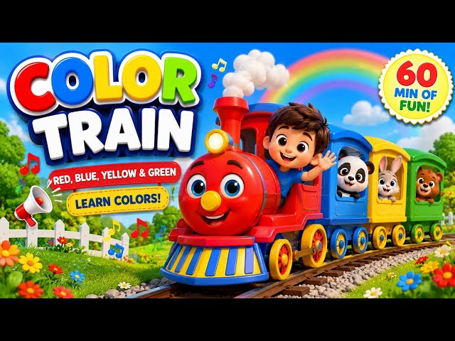 Color Train Song 🚂🌈 | Red, Blue, Yellow & Green | Learn Colors for Kids | Nursery Rhymes 2026 