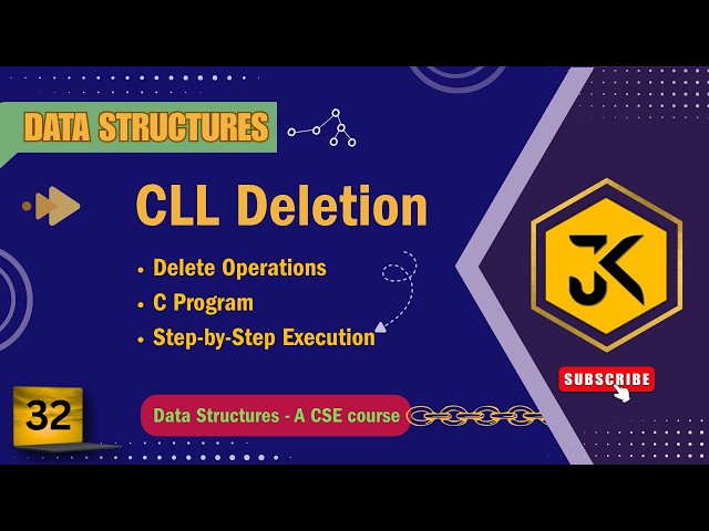 32 Circular Linked List (CLL) Deletion: C Program with Step-by-Step Explanation 🔄 #dsa #cprogramming