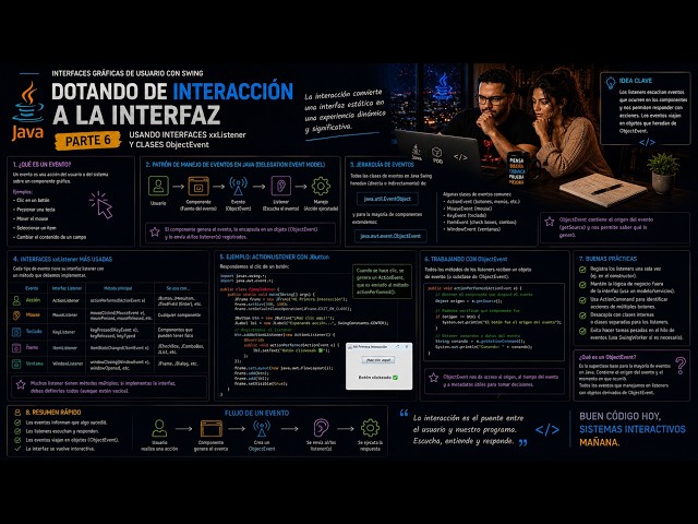 POO GUI: Parte 6, interacción de la GUI mediante interfaces xxListener y clases objectEvent