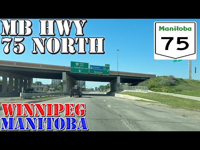 MB 75 North - Winnipeg - Manitoba - Canada - 4K Highway Drive