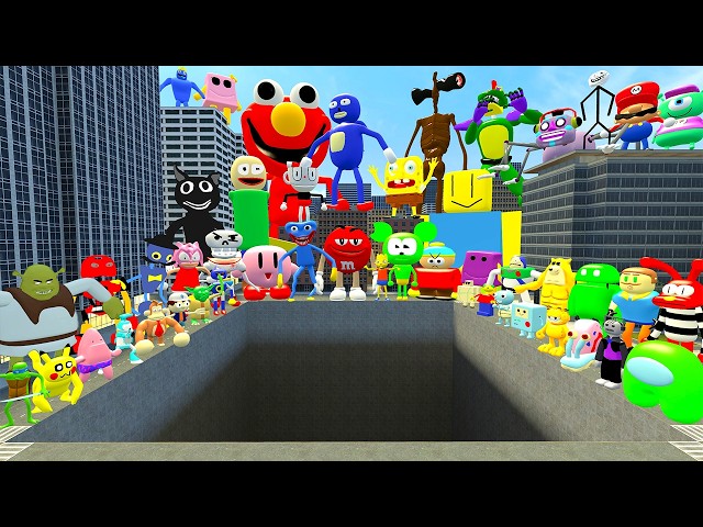 ALL 3D SANIC CLONES MEMES TEAM RAGDOLL CHALLENGE DEEP PIT BIG CITY Garry's Mod