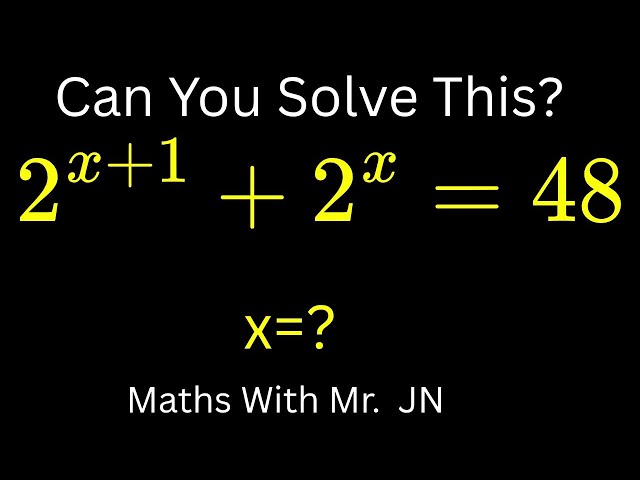 💥GCSE & A-Level Exam Technique: Exponential Equations💫#ExponentialEquations, / Maths With Mr. JN