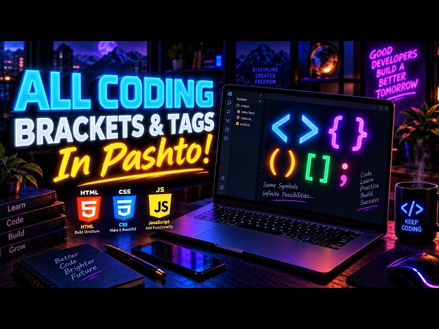 Coding Brackets & Symbols Explained in Pashto | Learn HTML, CSS & JS for Beginners | Ahmad Web De