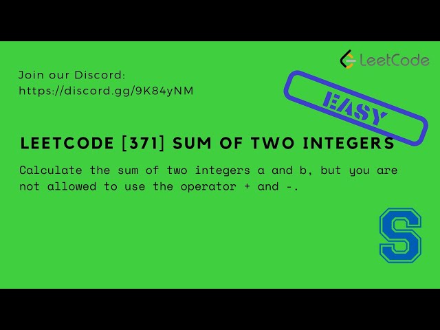 Leetcode [371] Sum of Two Integers
