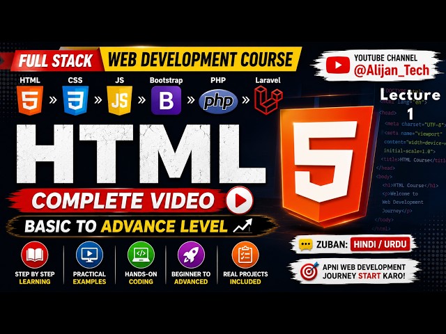 HTML Tutorial for Beginners in Hindi Urdu | Full Stack Web Development Course #1