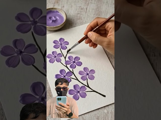 Amazing Flower Painting Using A Plastic Bottle😱😱#shorts