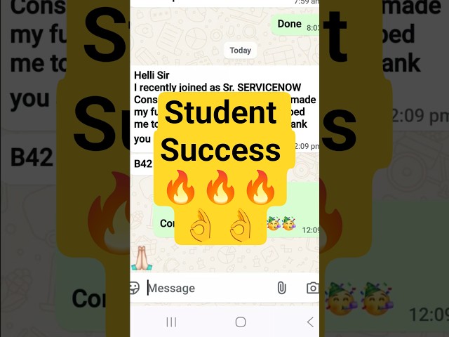 Student Success as senior servicenow developer #skfacts #servicenow