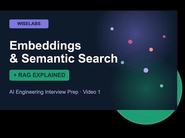 Embeddings, Semantic Search & RAG Explained in Simple Terms | WiseLabs AI Interview Prep