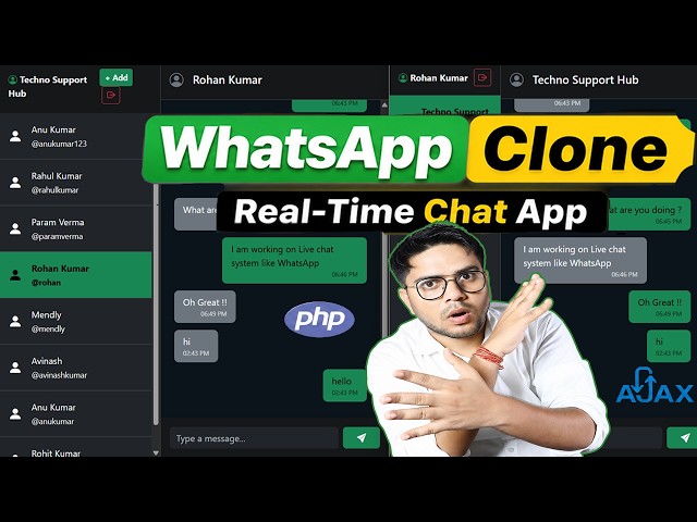 Create a WhatsApp-Style Live Chat System in PHP & AJAX | Real-Time Chat App (Hindi)