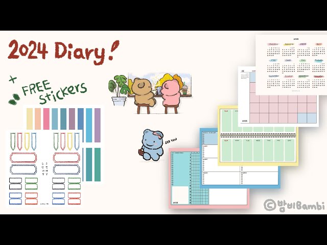 🪴 2024 다이어리 | 가득 채워갈 또 새로운 한 해🎄 | iPad Diary, Note templates, free download | 굿노트 다이어리&스티커 무료공유 🌼