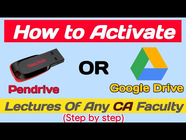 How to Activate Pendrive / Google drive Lectures of any CA Faculty 💯| How to play pendrive lectures