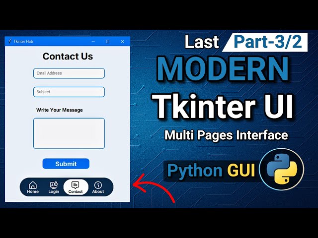 Build a Tkinter Multi-Page Modern GUI in Python | Modern Desktop Application Interface | Part 3/2