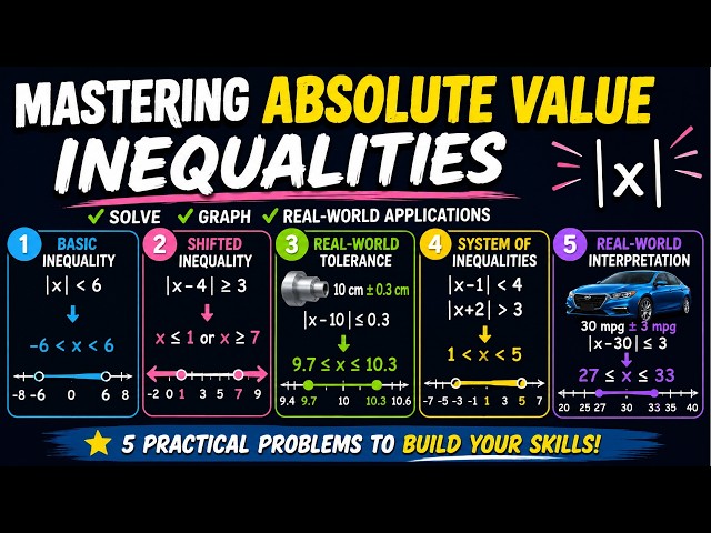 How to Solve Absolute Value Inequalities | Graphs, Systems, and Real-World Problems